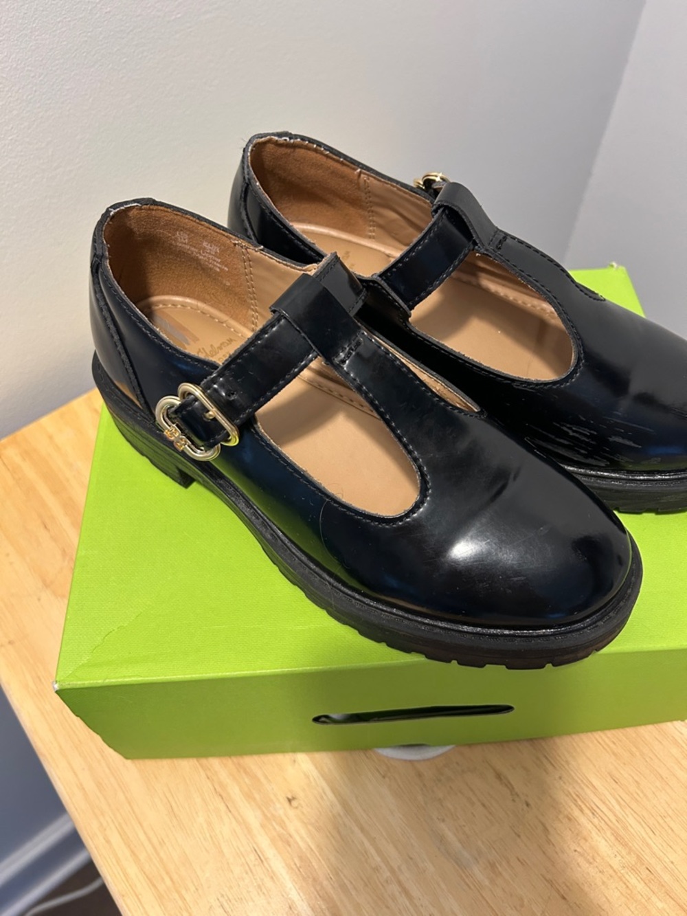 Sam Edelman Girls' Black Patent T-Strap Dress Shoes